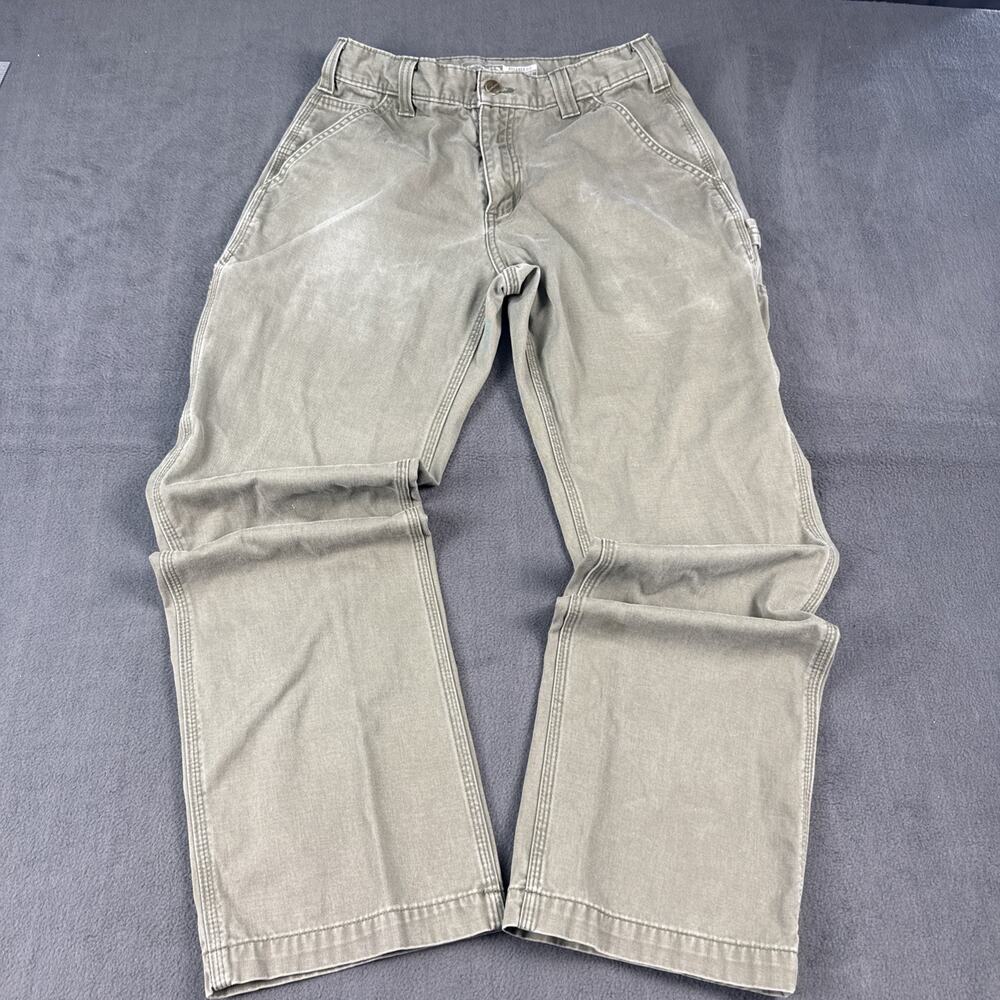 Carhartt Men’s Relaxed Straight Canvas Utility Carpenter Pants Moss Green 32x32